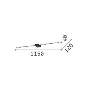 Ideal Lux LED nástenné svietidlo Theo čierne šírka 115 cm hliník