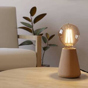 Stolná lampa Asby, svetlé drevo, výška 10 cm, drevo