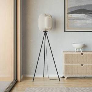 Stojacia lampa Belgrave, výška 141,5 cm, čierna/biela, kov