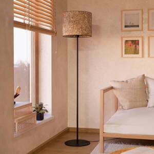 Stojacia lampa Butterburn, výška 162 cm, béžová/zelená, kov/látka