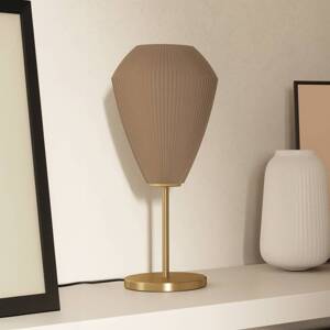 Stolová lampa Caprarola, výška 46 cm, piesková farba/mosadz, sklo