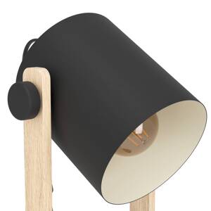 Stolová lampa Hornwood, výška 42 cm, čierna/hnedá, oceľ