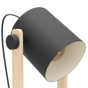 Stojacia lampa Hornwood, výška 140 cm, čierna/hnedá, oceľ