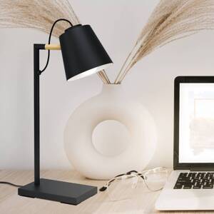 Stolová lampa Lacey, výška 48,5 cm, čierna, oceľ