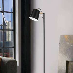 Stojacia lampa Lacey, výška 159,5 cm, čierna, oceľ