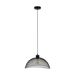 Závesné svetlo Pompeya, dĺžka 45 cm, čierna farba, oceľ