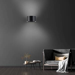PURE LED nástenné svietidlo Clipse, sivé, hliník, Ø 15 cm