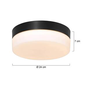 LED stropné svietidlo Ikaro čierne, Ø 24 cm, kov, plast