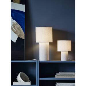 PR Home stolová lampa Leah, béžová, výška 46 cm, textil