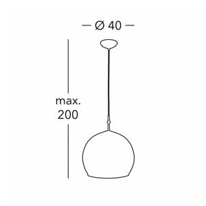 KOLARZ Luna závesná lampa, Ø 40 cm, krémová farba, sklo