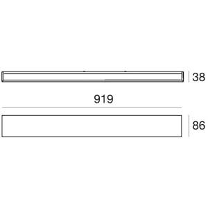 Nástenné svietidlo LED Box W2 bi-emission, W 91,9 cm, biela, 2700 K