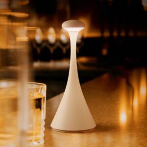 Nabíjateľná stolná lampa LED Nudrop mini, béžová duna, IP54, stmievateľná