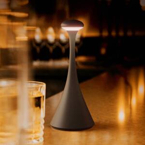Nabíjateľná stolná lampa LED Nudrop mini, čierna, IP54, stmievateľná