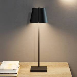 Nuindie tango LED dobíjacia stolová lampa, čierna, IP20, stmievateľná