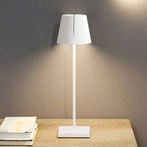 Nuindie tango LED dobíjacia stolová lampa, biela, IP20, stmievateľná