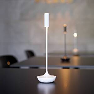 Nabíjateľná stolná lampa Nucandle LED, biela, IP54, stmievateľná