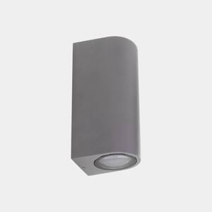 LEDS-C4 Vonkajšie nástenné svietidlo Bob Double, sivé, šírka 7 cm, hliník