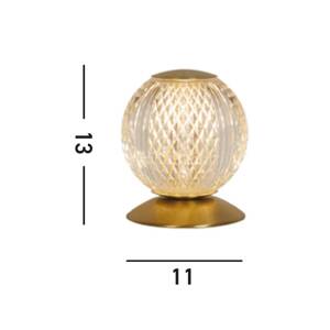 Stolná lampa Allure mosadzná farba, oceľ, akryl