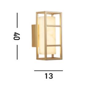 Nástenné svietidlo Mirage LED, výška 40 cm, zlatá farba, oceľ, IP44