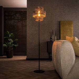 Stojacia lampa Lantern, čierna/opálená, výška 165 cm, kov