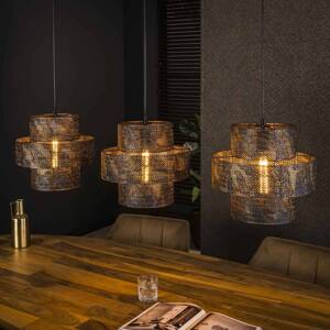 Závesná lampa Lantern čierna/pálená dĺžka 135cm kovová 3-svetelná
