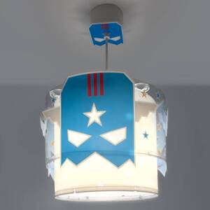 Závesné svietidlo Dalber Blue Hero, biela/modrá, Ø 26 cm
