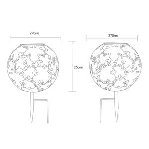 LED solárne svetlo 36749S guľa Ø 27 cm, strieborná, zemný hrot