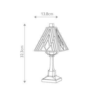 Stolná lampa Alderley, 14 cm x 14 cm, Tiffany štýl, bronz