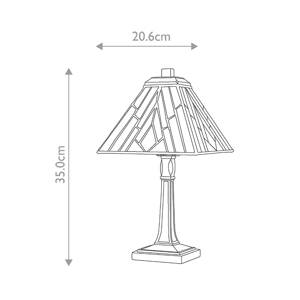 Stolná lampa Alderley, 20 cm x 20 cm, Tiffany štýl, bronz