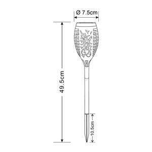LED solárne svetlo na zemné hroty 33536-3, baterka, čierna, sada 3 ks