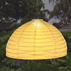 LED solárne závesné svietidlo 33982, biela, ľan, plast