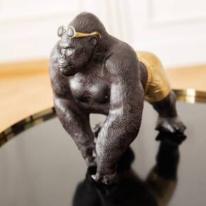 Dekoratívna figúrka KARE Monkey Beach, výška 20 cm, čierny polyresin