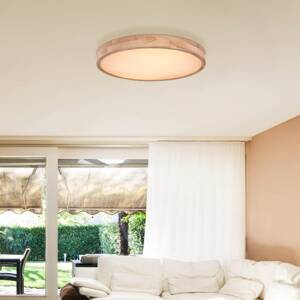 Rainer LED stropné svietidlo, Ø 60 cm, efekt dreva, kov, CCT