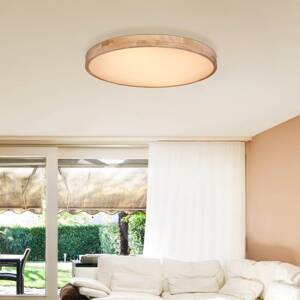 Rainer LED stropné svietidlo, Ø 80 cm, drevený efekt, kov, CCT