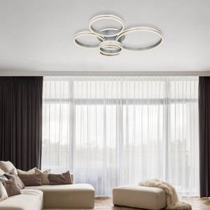 Stropné svietidlo Rubio LED, dĺžka 114 cm, sivé, CCT, 4 svetlá