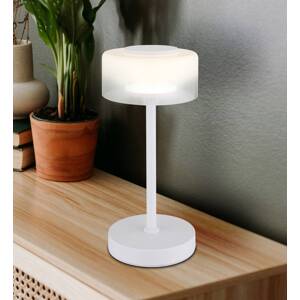 Stolová LED lampa Belinda, biela, výška 33 cm, kov