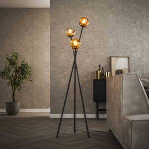 Stojacia lampa Stellar, trojnožka, 3 svetlá, sklo, viacfarebná