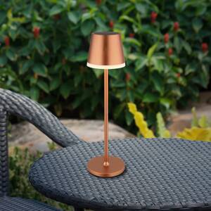 Solarna lampa, kov, medená farba, výška 41 cm, IP44