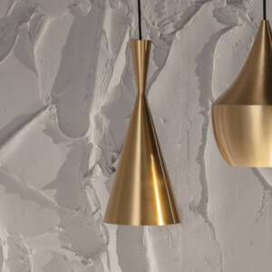 Tom Dixon LED závesné svietidlo Beat Tall, mosadzné, Ø 19 cm