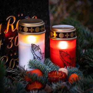 STERNTALER LED svietidlo na hrob, červené, výška 12 cm, IP44, batéria