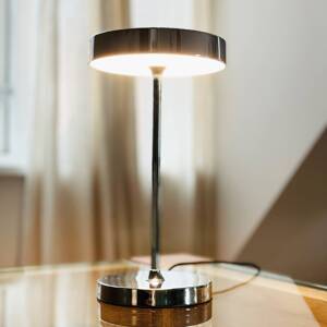 Dyberg Larsen Stolová LED lampa Starlight, chróm, výška 26 cm