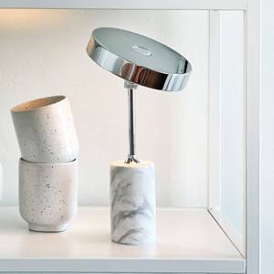 Dyberg Larsen Stolová LED lampa Starlight, chróm/biela