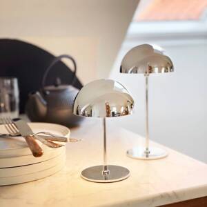 Dyberg Larsen Stolová LED lampa Along, chrómová, 20 cm