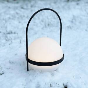 Dyberg Larsen LED solárna lampa Summer, biela/čierna výška 26 cm