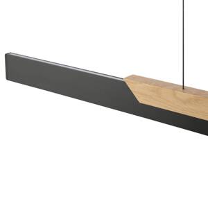 LED závesné svietidlo Arcus, čierne/hnedé dĺžka 121 cm kov/drevo