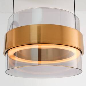 LED závesné svietidlo Inside mosadzné/dymovo šedé, dĺžka 105 cm